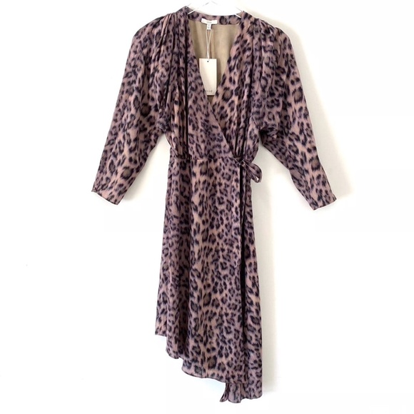 Joie Acantha Asymmetrical Wrap Leopard Print Dress, Sz M- worn once - Picture 1 of 6